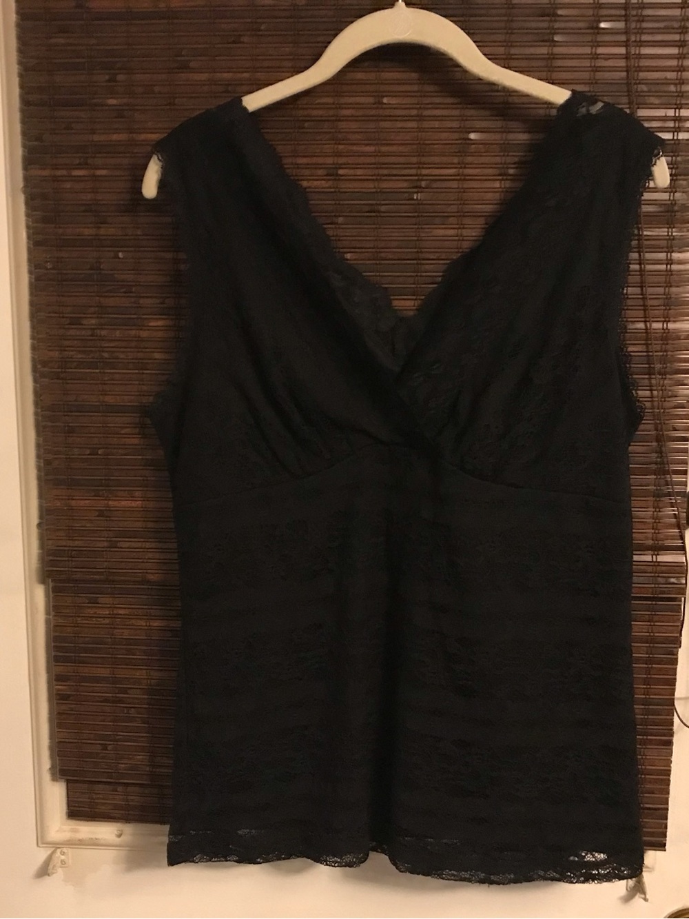 New York & Company Sz L Womens Black Lace Babydoll Fairycore Coquette Tank Top